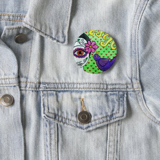 Dag van de dode "Catrina" Button (In situ)