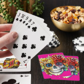 Dag van de Dode Catrina Calavera met bloemen Pokerkaarten (Insitu)
