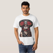 Dag van de Dode Catrina met Rozen T-shirt (Voorkant volledig)