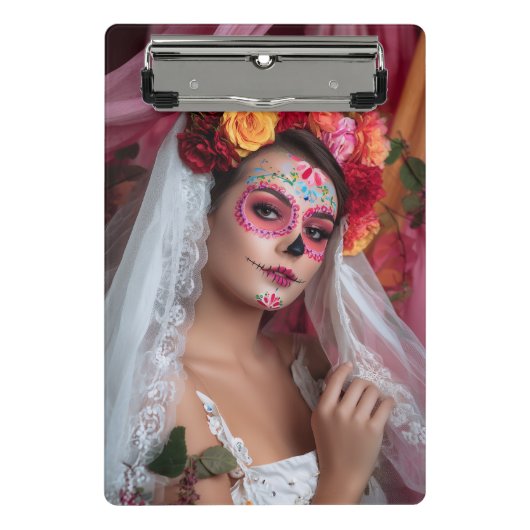 Dag van de Dode Catrina Notitieboek Mini Klembord (Voorkant)