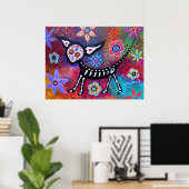 Dag van de Dode Chihuahua Pet Dog Painting Poster (Thuiskantoor)