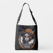 Dag van de Dode Crossbody, Halloween Night Gothic Crossbody Tas (Achterkant)