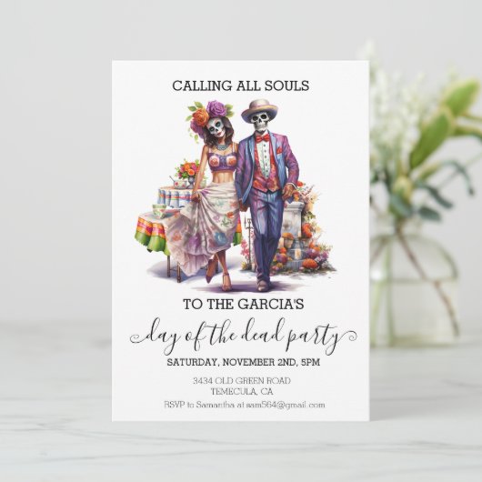 Dag van de Dode Dia De la Muertos Kaart (Staand voorkant)