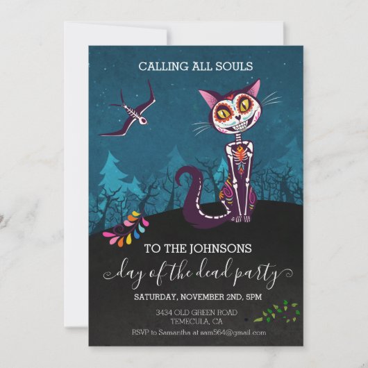 Dag van de Dode Dia De la Muertos Kaart (Voorkant)