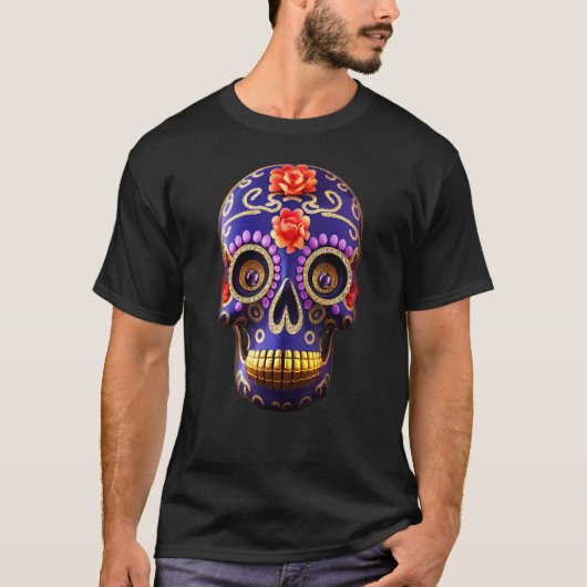 Dag van de dode dia de los Muertos calavera-suiker T-shirt (Voorkant)