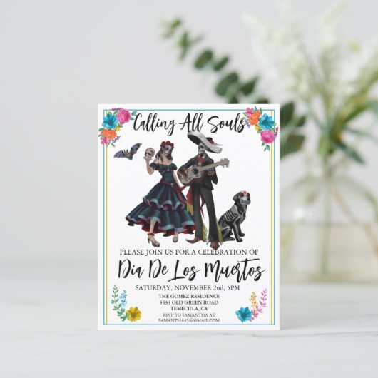 Dag van de Dode Dia De los Muertos Fiesta (Staand voorkant)