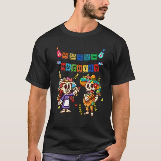 Dag van de dode dia de los Muertos Mexicaanse sche T-shirt (Voorkant)