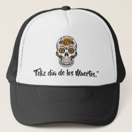 Dag van de dode-dia de los muertos schedel trucker pet