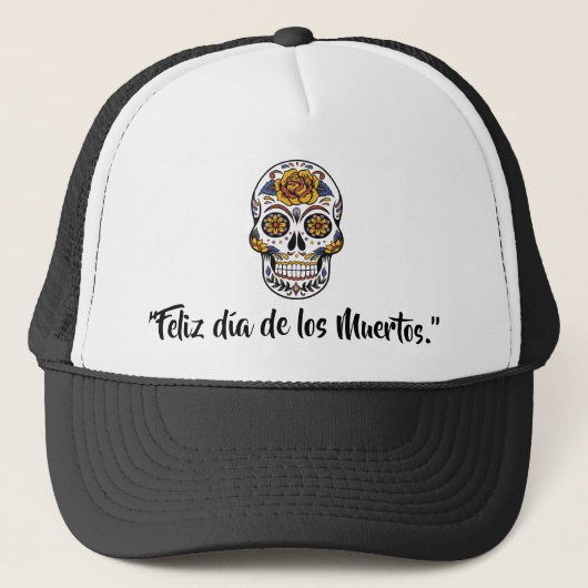 Dag van de dode-dia de los muertos schedel trucker trucker pet (Voorkant)