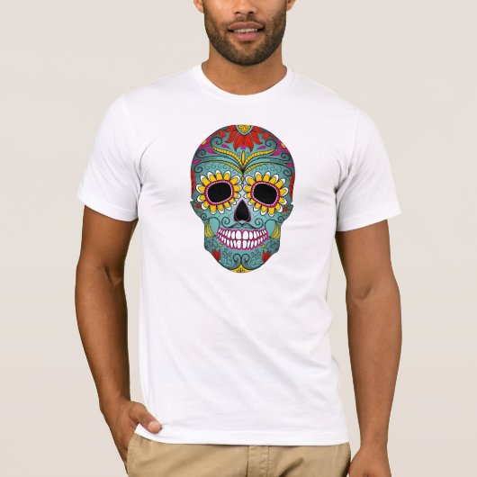 Dag van de Dode Dia de los Muertos Sugar Skull T-shirt (Voorkant)