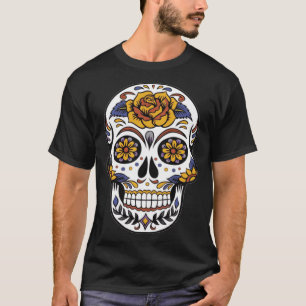 Dag van de Dode Dia De Muertos bloemsuiker Schedel T-shirt