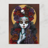Dag van de dode dia de Muertos Sugar Skull Dalia Briefkaart (Voorkant)
