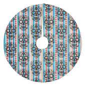 Dag van de Dode Día de Muertos Suikerschedel Fleece Kerstboom Rok (Voorkant)