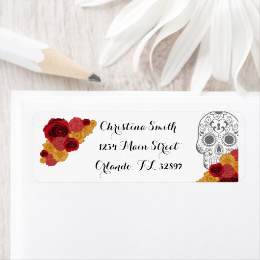 Dag van de Dode Dia Los Muertos Adreslabel Etiket (Insitu)