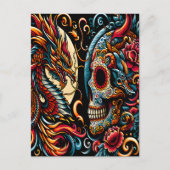 Dag van de dode draak en schedel briefkaart (Voorkant)