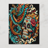 Dag van de dode draak en schedel briefkaart (Voorkant)