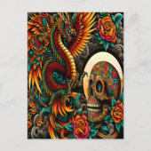 Dag van de dode draak en schedel briefkaart (Voorkant)