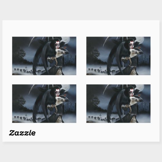 Dag van de dode engel rechthoekige sticker (Vel)