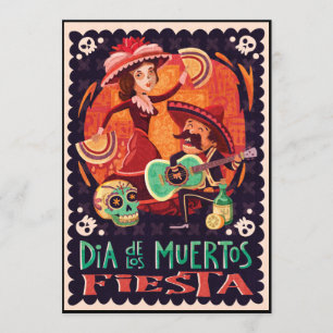 Dag van de dode familie Fiesta-feestdag Kaart