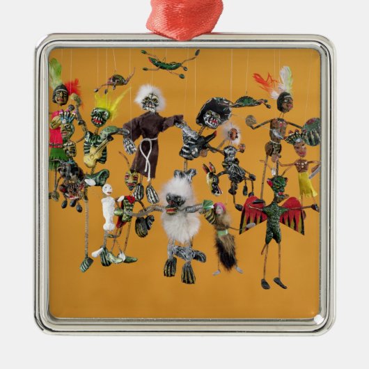 Dag van de dode figuren uit Oaxaca Metalen Ornament (Voorkant)