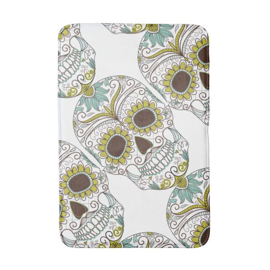 Dag van de dode flora schedel badmat (Voorkant Verticaal)