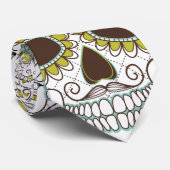 Dag van de dode flora schedel stropdas (Opgerold)