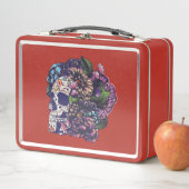 Dag van de dode florale suikerschedel met bloemen (In situ)