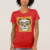 Dag van de Dode Frida Kahlo Sugar Skull T-Shirt (Voorkant)