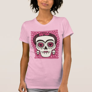 Dag van de Dode Frida Kahlo Sugar Skull T-Shirt