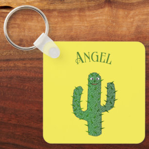 Dag van de Dode Gelukkige Cactus Aangepaste Verjaa Sleutelhanger