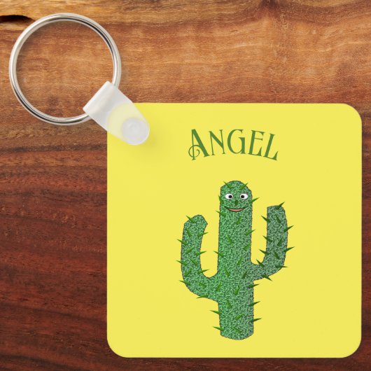 Dag van de Dode Gelukkige Cactus Aangepaste Verjaa Sleutelhanger (Voorkant)
