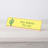 Dag van de Dode Gelukkige Cactus Custom Bureau Naambordje (Voorkant)
