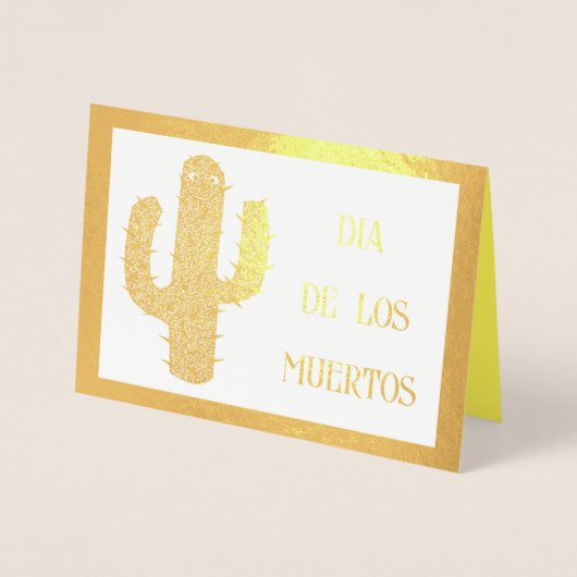 Dag van de Dode Gelukkige Cactus Custom Folie Kaarten (Voorkant)