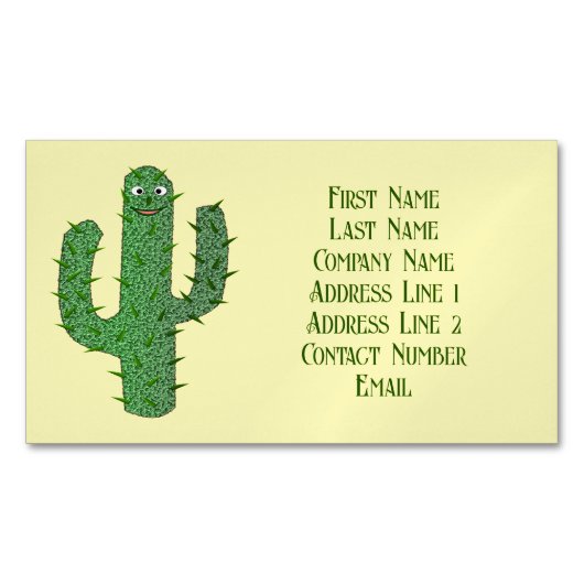 Dag van de Dode Gelukkige Cactus Custom Magnetisch Visitekaartje (Voorkant)