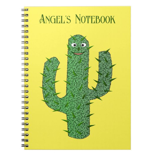 Dag van de Dode Gelukkige Cactus Custom Notitieboek (Voorkant)