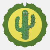 Dag van de Dode Gelukkige Cactus Custom Ornament Kaart (Voorkant)
