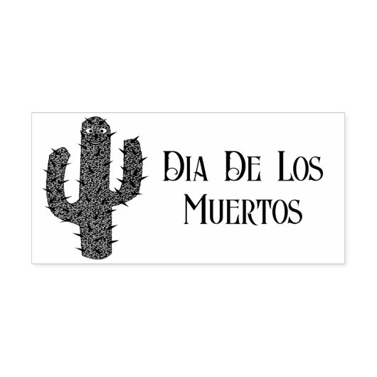 Dag van de Dode Gelukkige Cactus Custom Rubberstempel (Afrduk)