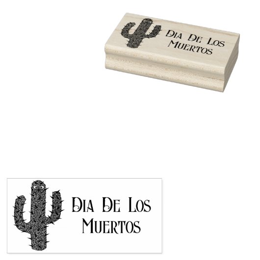 Dag van de Dode Gelukkige Cactus Custom Rubberstempel (Gestempeld)