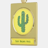 Dag van de Dode Gelukkige Cactus Custom Verguld Banner Ornament (Links)