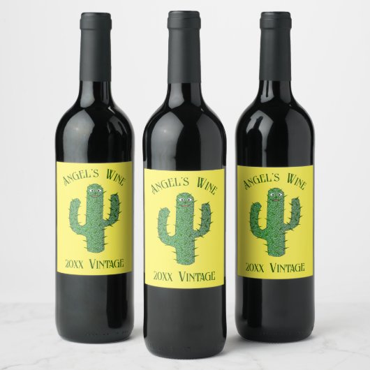 Dag van de Dode Gelukkige Cactus Custom Wijn Etiket (Flessen)