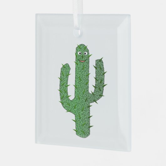 Dag van de Dode Gelukkige Cactus Glas Ornament (Voorkant links)