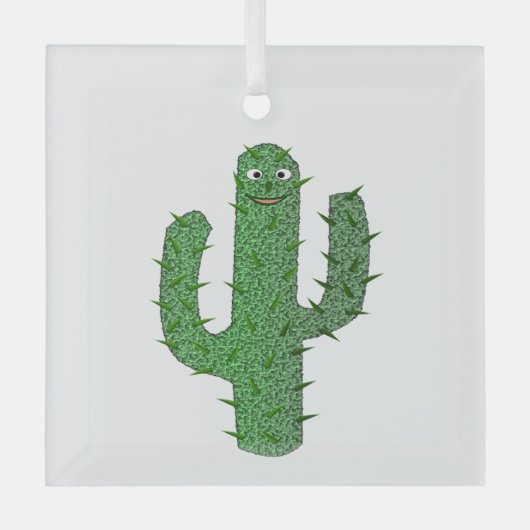 Dag van de Dode Gelukkige Cactus Glas Ornament (Voorkant)