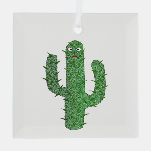 Dag van de Dode Gelukkige Cactus Glas Ornament (Achterkant)