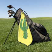 Dag van de Dode Gelukkige Cactus Golfhanddoek (Groen)