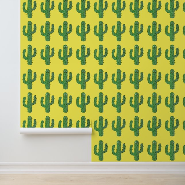 Dag van de Dode Gelukkige Cactus Patterned Behang (Applicatie)