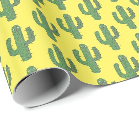 Dag van de Dode Gelukkige Cactus Patterned Cadeaupapier (Rol Hoek)