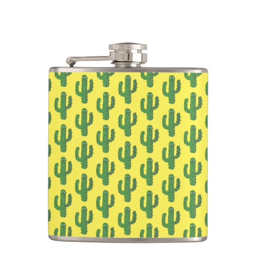 Dag van de Dode Gelukkige Cactus Patterned Heupfles (Voorkant)