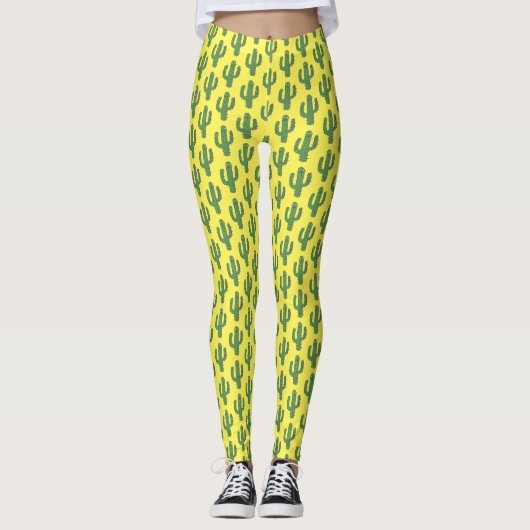 Dag van de Dode Gelukkige Cactus Patterned Leggings (Voorkant)