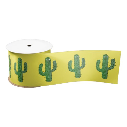 Dag van de Dode Gelukkige Cactus Patterned Satijnen Lint (Spoel)