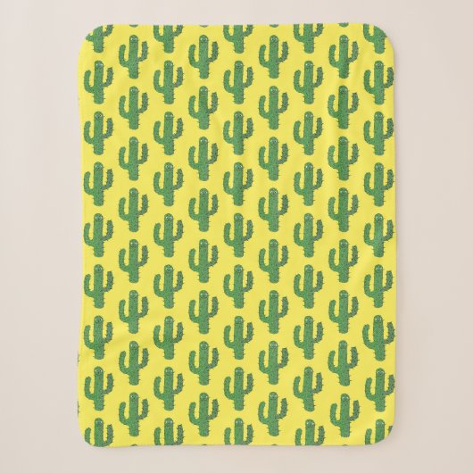 Dag van de Dode Gelukkige Cactus Patterned Sherpa Deken (Voorkant)
